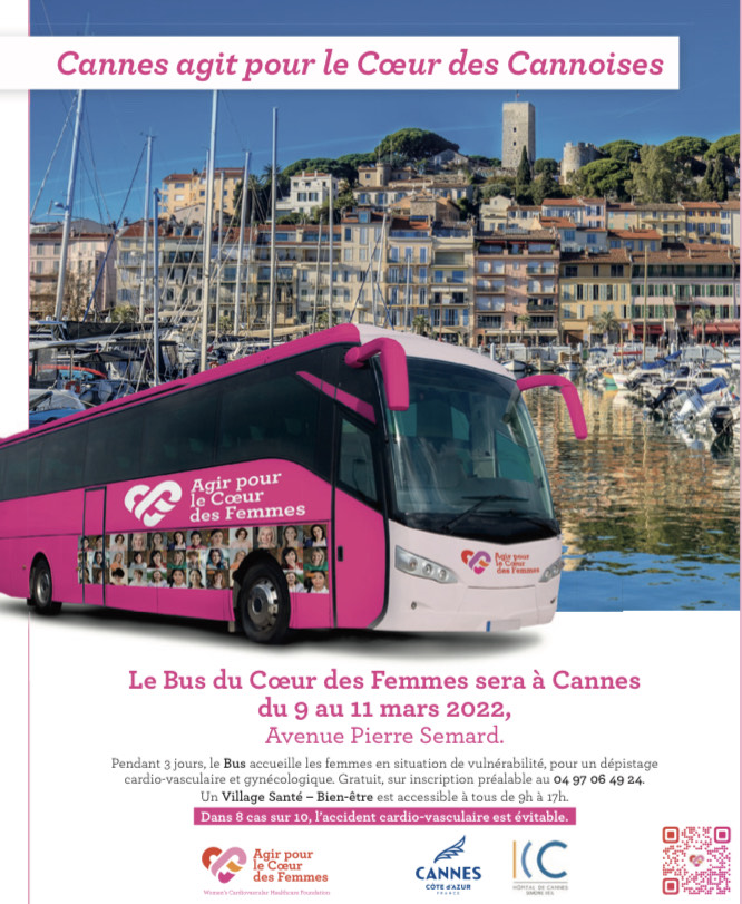Le Bus du Cœur des Femmes sera à Cannes  du 9 au 11 mars 2022